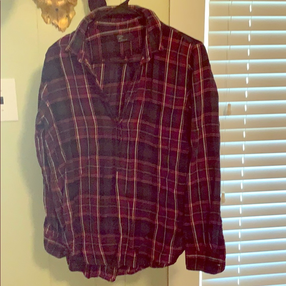 Plaid half button down